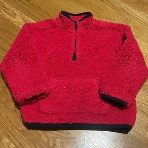 GAP Red Sherpa Half-Zip Hoodie